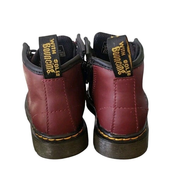 Dr Martens AirWair Brooklee Leather Boots Cherry Red Kids Toddler Size 5 - Picture 3 of 7